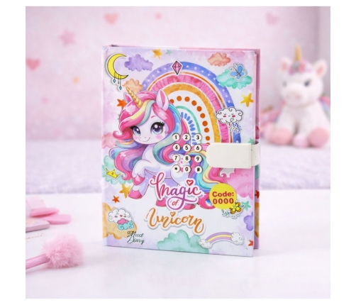 Cute Diary Notebook Code Unicorn Melodies Colorful Pages