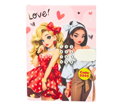 Girls' Diary Notebook Code Melodies Colorful Pages Hearts
