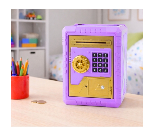 Safe Electronic Piggy Bank with PIN Code for Children Purple