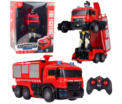 Firefighter Robot Car 2 in 1 Remote Controlled RC Lights Sounds Water