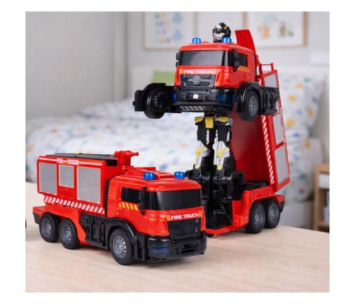 Firefighter Robot Car 2 in 1 Remote Controlled RC Lights Sounds Water