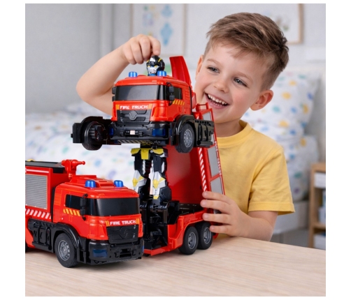 Firefighter Robot Car 2 in 1 Remote Controlled RC Lights Sounds Water