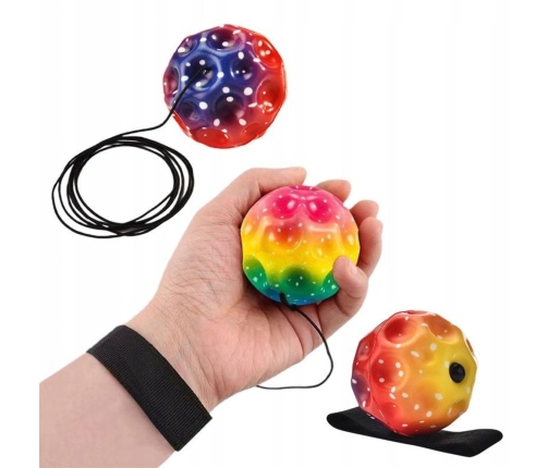 Moon Ball on Elastic Band for Dexterity Exercises, 6.5 cm indentations