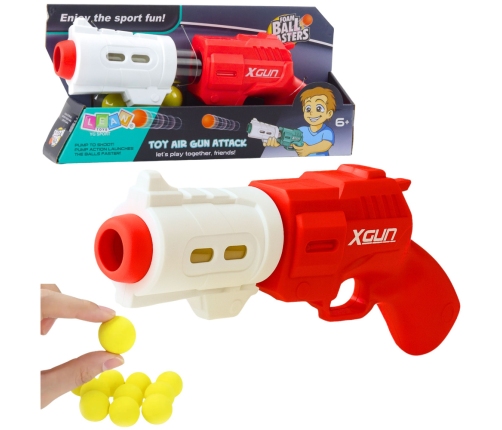 Pistol Weapon for Soft Foam Balls XGUN Red 6 pcs.