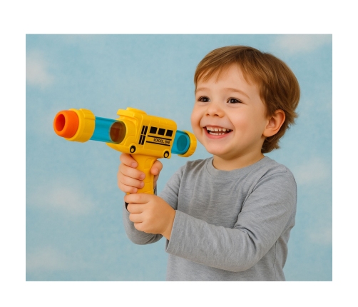 Soft Foam Ball Gun School Bus Yellow 6 pcs.