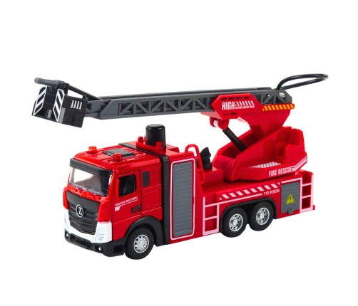 Fire Truck with Boom Hose Water Spray Lights Sounds
