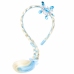 Headband with Long Braid Blue Ribbon Diamonds Snowflake 50 cm