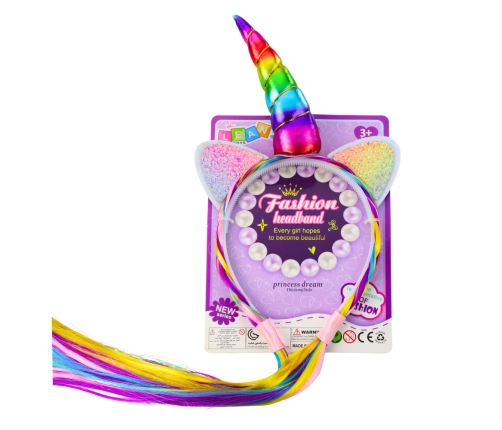 Unicorn Horn Headband Colorful Hair Braids