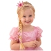 Headband with Long Braid Pink Ribbon Diamonds Crown 50 cm