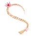 Headband with Long Braid Pink Ribbon Diamonds Crown 50 cm
