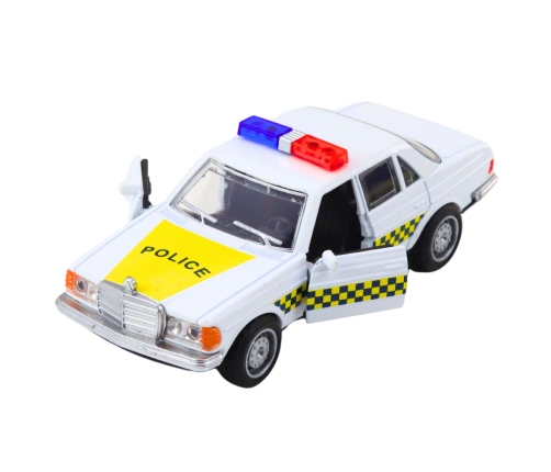 Classic Police Car Metal Drive Opening Doors White 1:32