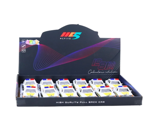 Classic Police Car Metal Drive Opening Doors White 1:32