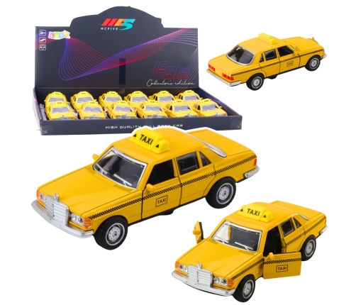 Classic Taxi Car Metal Drive Opening Doors Yellow 1:32
