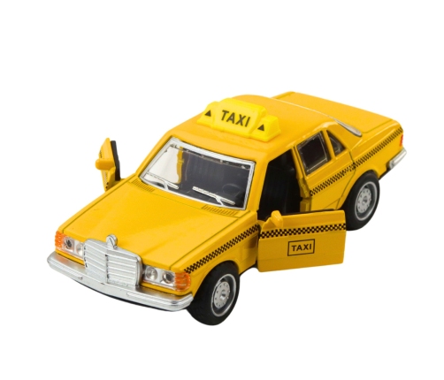 Classic Taxi Car Metal Drive Opening Doors Yellow 1:32