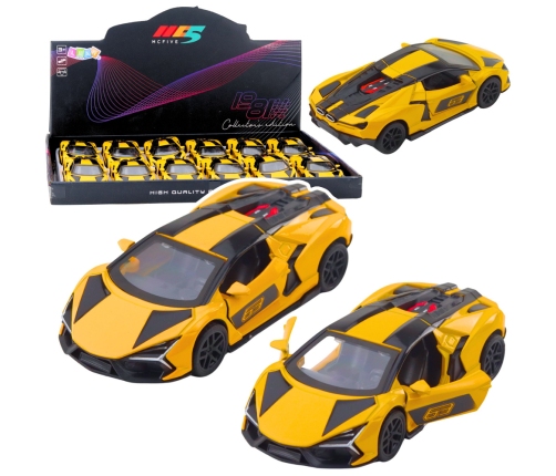 Racing Car Sports Metal Drive Opening Doors Yellow 1:32