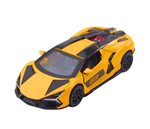 Racing Car Sports Metal Drive Opening Doors Yellow 1:32
