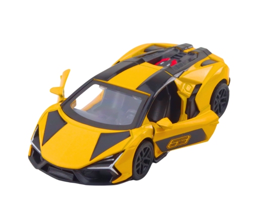 Racing Car Sports Metal Drive Opening Doors Yellow 1:32