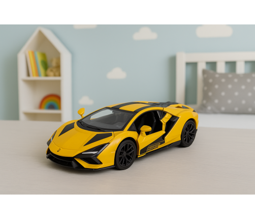 Racing Car Sports Metal Drive Opening Doors Yellow 1:32