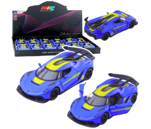 Sports Car Metal Race Drive Opening Doors Blue 1:32