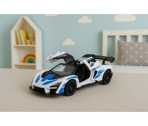 Sports Car Metal Drive Opening Doors White 1:32