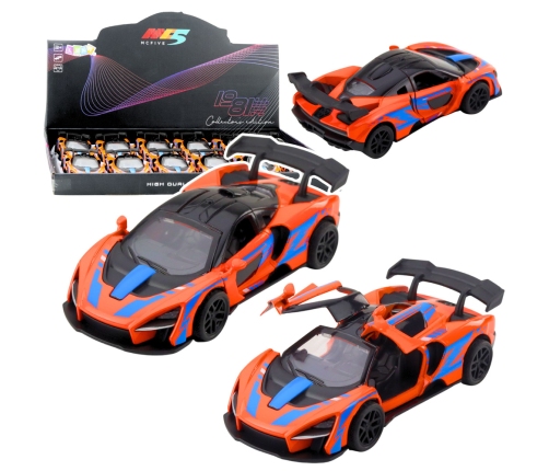 Sports Car Metal Drive Opening Doors Orange 1:32