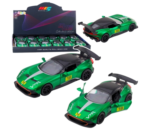 Sports Car Metal Race Drive Opening Doors Green 1:32