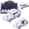 Classic Car Beetle Metal Drive Opening Doors White 1:32