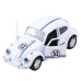 Classic Car Beetle Metal Drive Opening Doors White 1:32