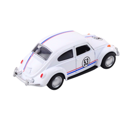 Classic Car Beetle Metal Drive Opening Doors White 1:32