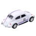 Classic Car Beetle Metal Drive Opening Doors White 1:32
