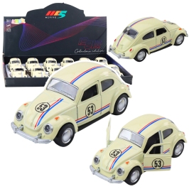 Classic Car Beetle Metal Drive Opening Doors Beige 1:32 Classic Car Beetle Metal Drive Opening Doors Beige 1:32