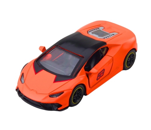 Sports Car Pull Back Metal Orange 1:43