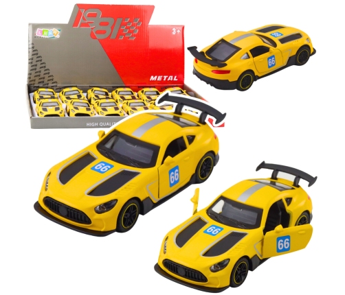 Race Car Metal Drive Opening Doors Yellow 1:43