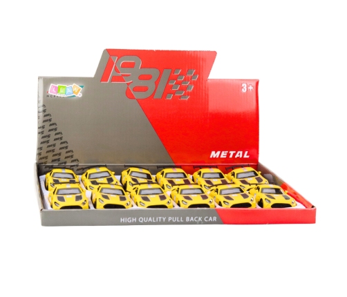 Race Car Metal Drive Opening Doors Yellow 1:43