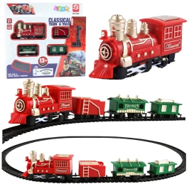 Classic Mini Train Battery Operated Locomotive Wagons With Tracks 13 pcs.