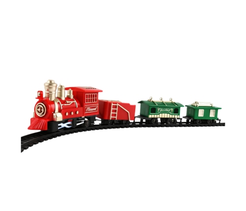 Classic Mini Train Battery Operated Locomotive Wagons With Tracks 13 pcs.