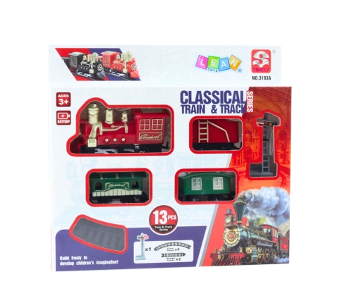 Classic Mini Train Battery Operated Locomotive Wagons With Tracks 13 pcs.