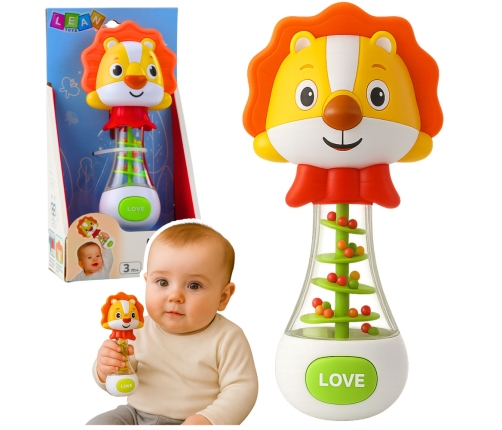 Rattle Toy for Baby Lion with Colorful Balls