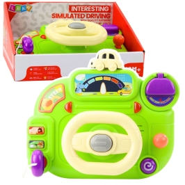 Interactive Steering Wheel For Kids Driving Simulator Lights Sounds Green Interactive Steering Wheel For Kids Driving Simulator Lights Sounds Green