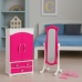 Doll Furniture Set Wardrobe Mirror Hangers Pink
