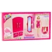Doll Furniture Set Wardrobe Mirror Hangers Pink