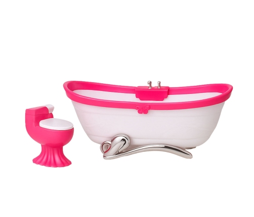 Doll's Bathroom Set: Bathtub, Toilet, Washbasin with Mirror