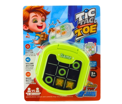 Tic Tac Toe Electronic Game 9 Modes Green