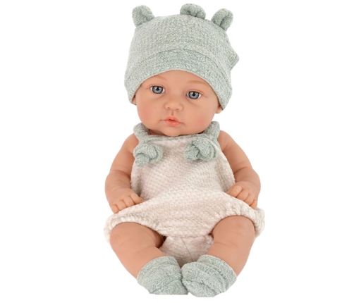 Baby Doll, Gray Outfit, Hat, Bib, 18 cm