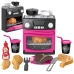 Spielküche mit Backofen, Lebensmitteln, Lichtern, Geräuschen, Rosa