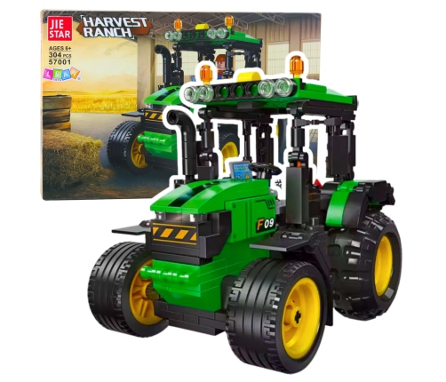 Construction Blocks Farm Tractor Agricultural Green 304 pcs.