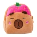 Plush Wallet with Keychain Capybara Strawberry Pink 9.5 x 8 cm
