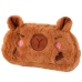 Plush Soft Capybara Pencil Case, Single Compartment, Brown, 19 x 10 cm