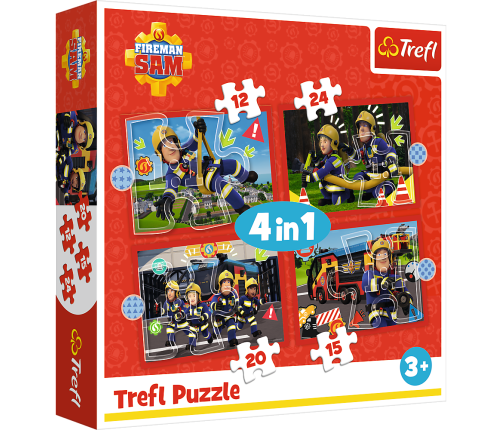 4-in-1 Puzzle - Adventures of Fireman Sam Trefl 34632
