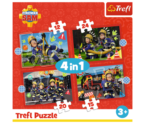 4-in-1 Puzzle - Adventures of Fireman Sam Trefl 34632
